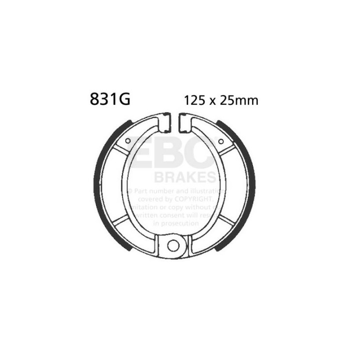 Zapatas de freno moto EBC ranuradas 831G
