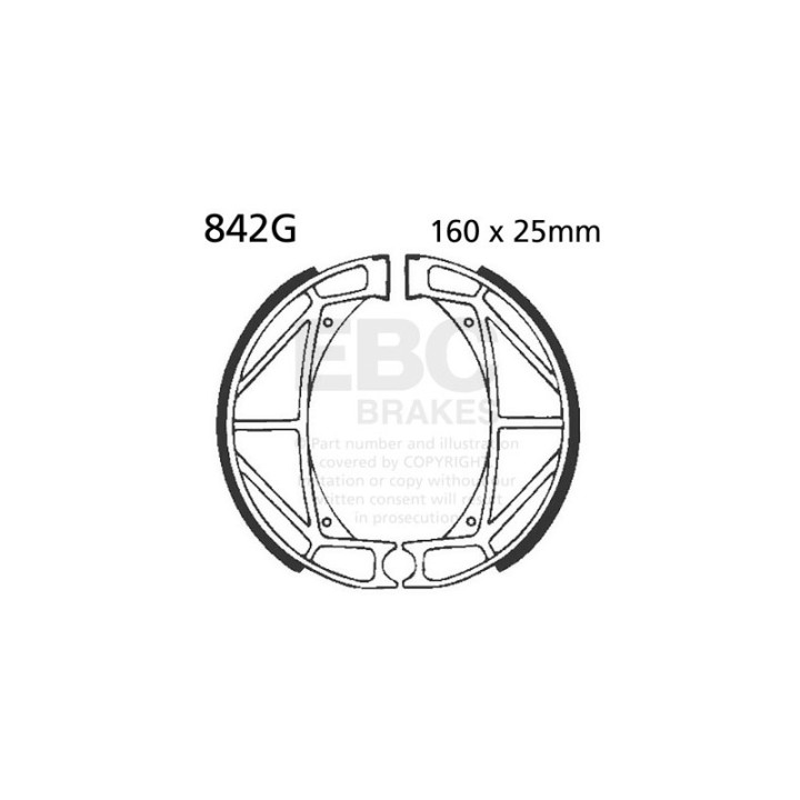 Zapatas de freno moto EBC ranuradas 842G