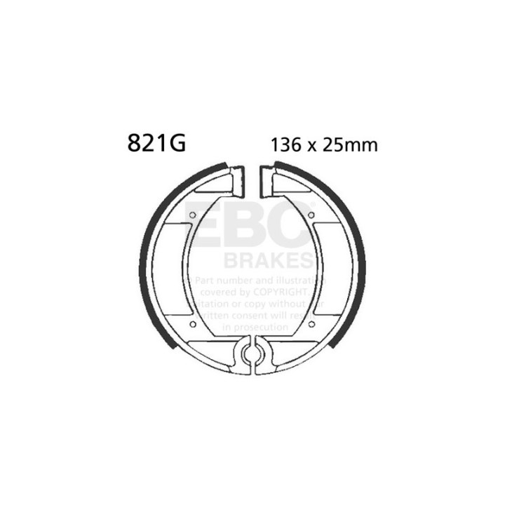Zapatas de freno moto EBC ranuradas 821G