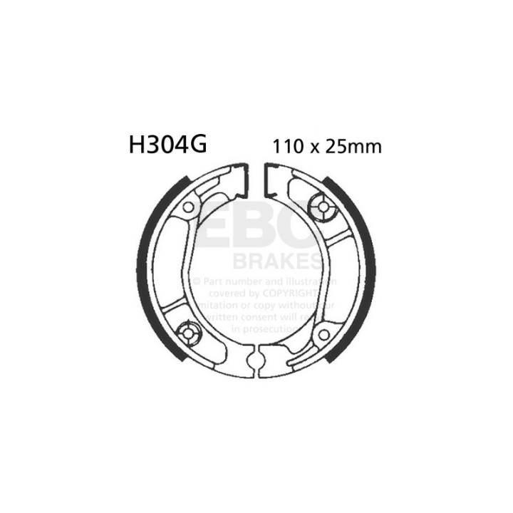 Zapatas de freno moto EBC ranuradas H304G