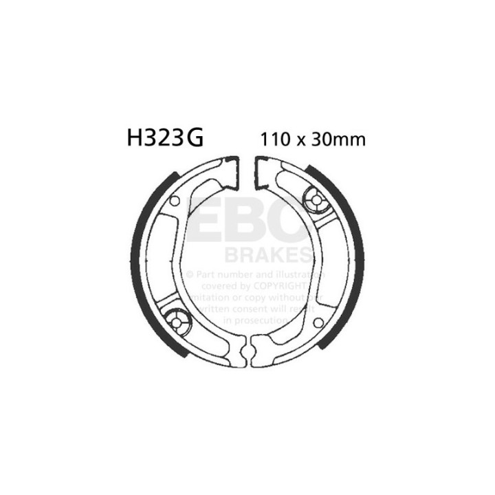 Zapatas de freno moto EBC ranuradas H323G