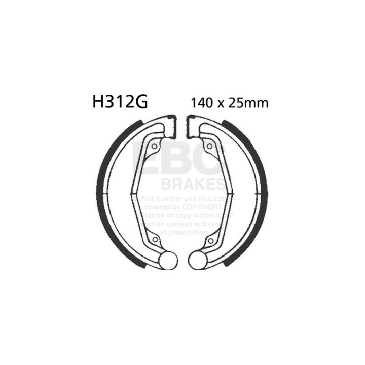 Zapatas de freno moto EBC ranuradas H312G