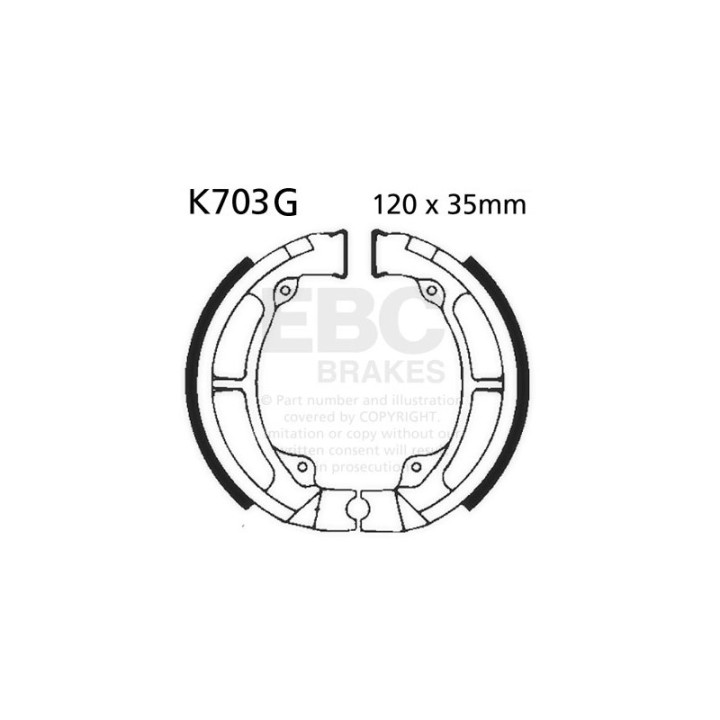 Zapatas de freno moto EBC ranuradas K703G