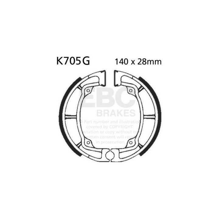 Zapatas de freno moto EBC ranuradas K705G