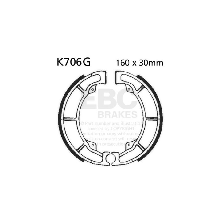 Zapatas de freno moto EBC ranuradas K706G