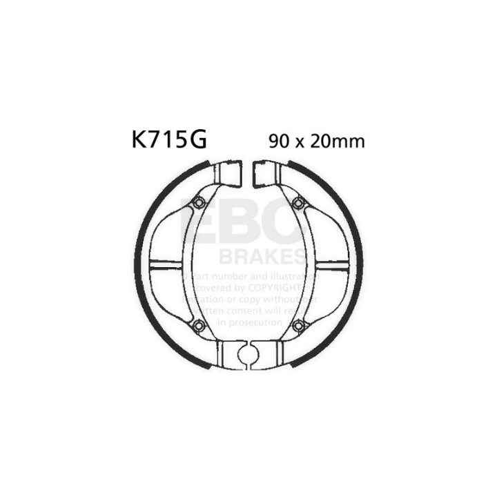 Zapatas de freno moto EBC ranuradas K715G