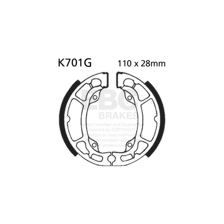 Zapatas de freno moto EBC ranuradas K701G