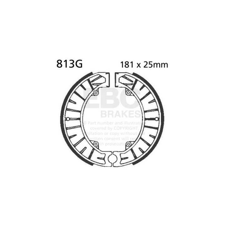 Zapatas de freno moto EBC ranuradas 813G