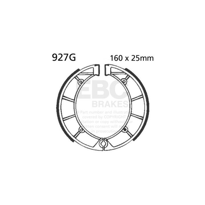 Zapatas de freno moto EBC ranuradas 927G