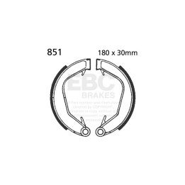Zapatas de freno moto EBC 851 | Recambio freno de tambor