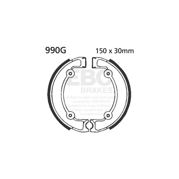 Zapatas de freno moto EBC ranuradas 990G